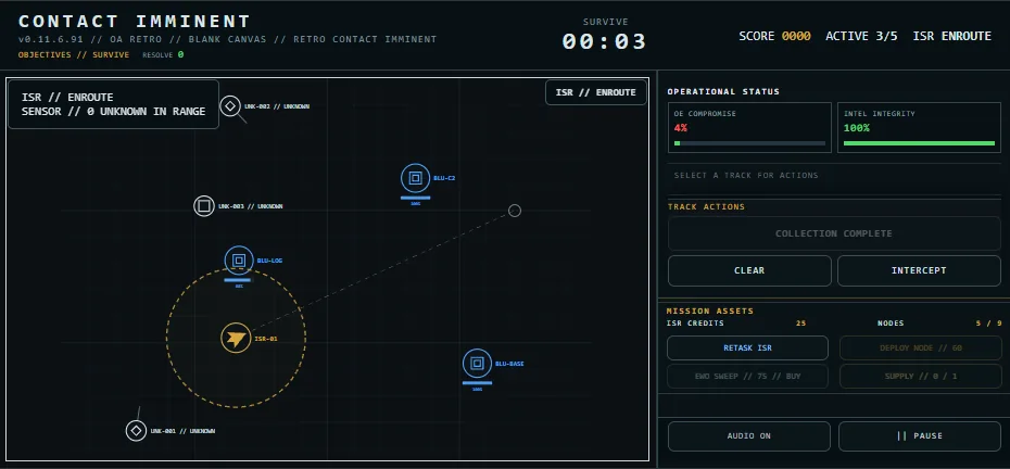 Contact Imminent retro arcade mode